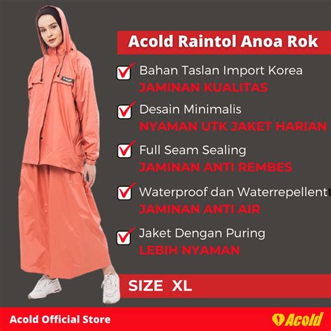 Jual Jas Hujan Wanita Setelan Jaket Dan Rok Mantel Hujan Perempuan