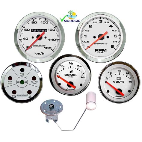 Kit De Painel Para Buggy Fyber Fundo Branco Cronomac Cronometer