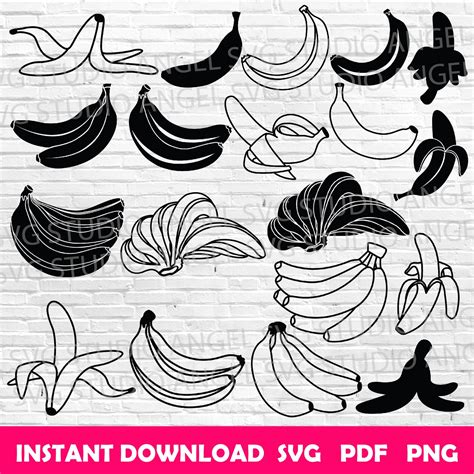 Banana Svg Banana Fruit Svg Banana Cricut Svg Banana Clipart Svg Banana Vector Banana Silhouette