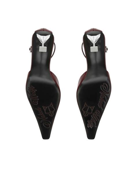 Naked Wolfe Valerie Box Leather Burgundy In Brown Lyst