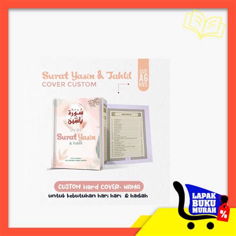 Jual Buku Surat Yasin Tahlil Doa Custom Soft Cover Nama Untuk