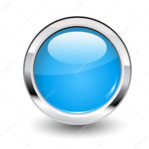 Shiny Metallic Blue Button Stock Vector Baavli 8286726