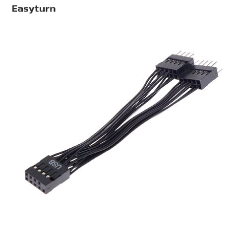 Easyturn สายเคเบิลต่อขยายเมนบอร์ดคอมพิวเตอร์ Usb 9 Pin 1 Female เป็น 2