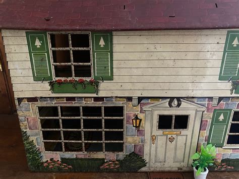 Marx Litho Vintage 1950s Tin Dollhouse Colonial Dollhouse Etsy Canada