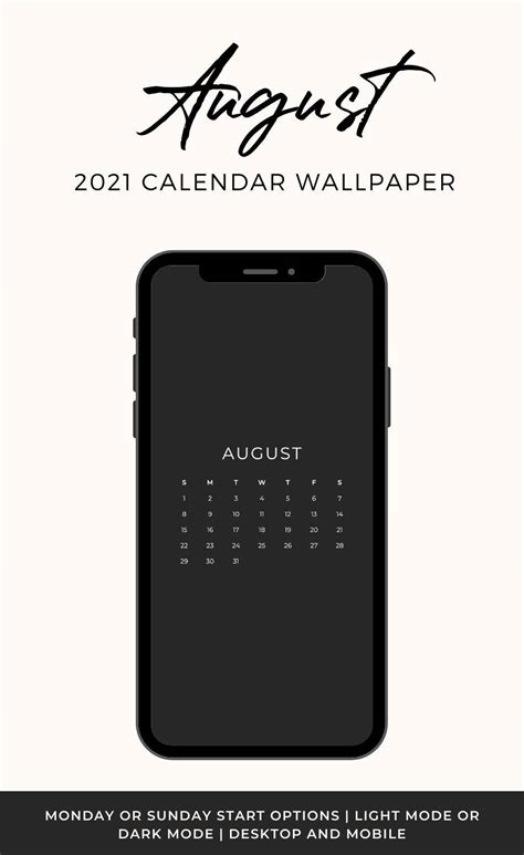 Downloaden Kalender August 2021 950 X 1550