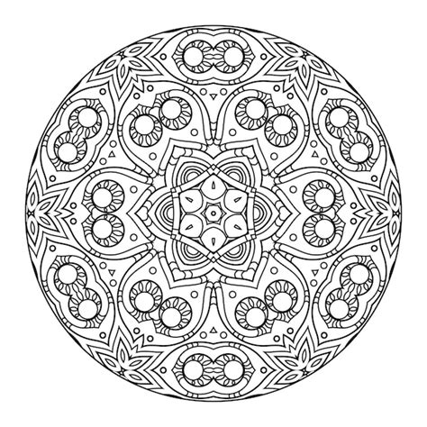 Contour Mandala Pour Cahier De Coloriage Ornement Rond D Coratif