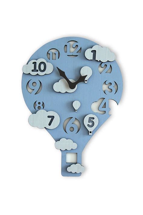 Clock Hot Air Balloon Wall Clock For Nursery Etsy