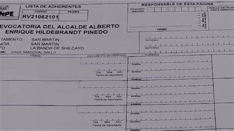 Revocador De Alcalde Enrique Hildebrand Recibe Planillones Para Iniciar