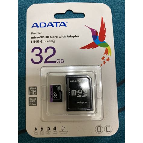 Adata 威剛 Microsdhc 記憶卡 32gb 附轉卡 Uhs I 全新品 蝦皮購物