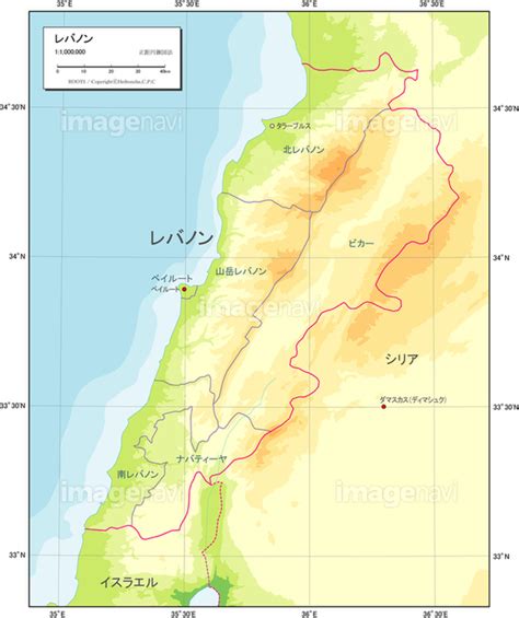 【国別図レバノン地勢図】の画像素材19600602 地図素材ならイメージナビ