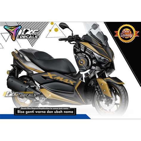 Jual Sticker Decal Full Body Yamaha XMAX Hitam Coklat Grafis Simpel