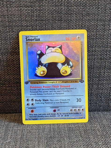 HOLO 11 64 Snorlax 1st Edition Jungle Set Handmade Proxy Etsy