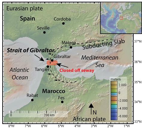 Strait Of Gibraltar Location On World Map Map