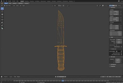 D Model Combat Knife Vr Ar Low Poly Cgtrader