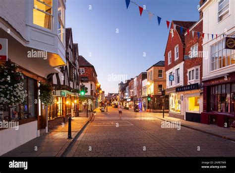 Summer Evening On High Street In Salisbury Stock Photo Alamy