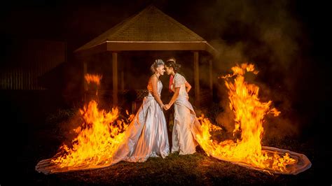 Adrenaline Junkie Brides Light Wedding Dresses On Fire After Walking Down The Aisle Fox News