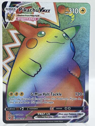 Pikachu Vmax Swsh Vivid Voltage Rainbow Secret Rare Holo