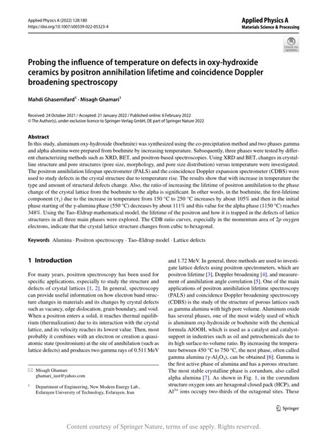 Probing The Influence Of Temperature On Defects In Oxy Hydroxide