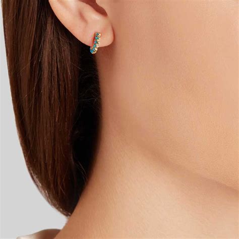 Turquoise Opal And Diamond Huggie Earring Maria Tash The Jewellery Editor