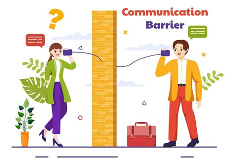 Communication Barrier Vector Illustration With Bad Communications