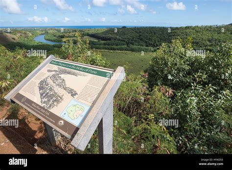 Information signs for Wailua River State Park, Wailua, Kauai, Hawaii ...