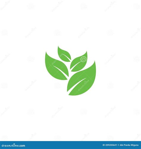 Logos Of Green Tree Leaf Ecology Stock Vector Illustration Of Icons