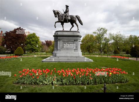 Equestrian Statue Of George Washington Boston Public Garden USA Stock