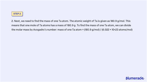 Solved 1 Calculate The Radius Of A Tantalum Ta Atom Given That Ta Has A Fcc Crystal