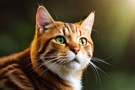 Premium Photo | A cat with a green eye