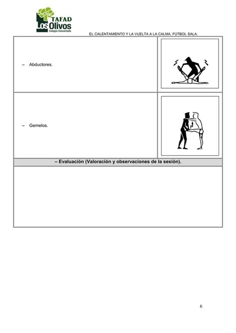 Calentamiento Y Vuelta A La Calma Futbol Sala Pdf