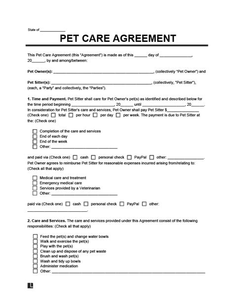 Templates And Agreements Pet Grooming Pet Care Business Forms Paper