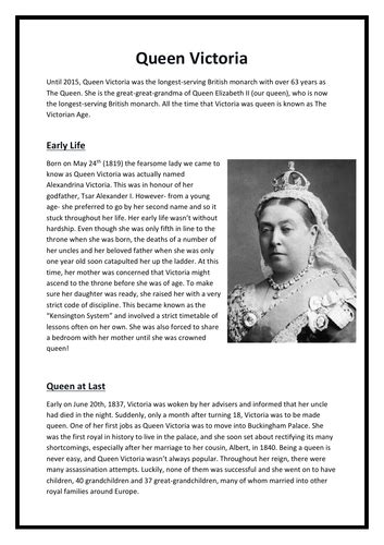 Whole Class Guided Reading Ks2 Queen Victoria Biography Teaching