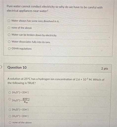 Solved Pure Water Cannot Conduct Electricity So Why Do We Chegg