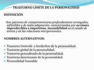 Trastorno De La Personalidad Limite PPT