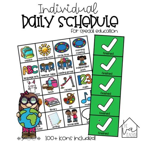 Individual Daily Flip Schedule Special Education Visual Schedule