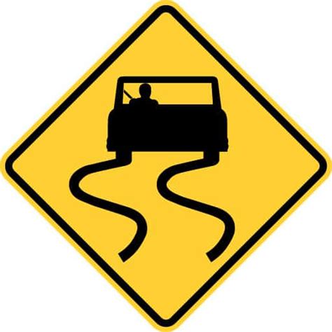 Slippery When Wet Road Sign Dmv Practice Test Online