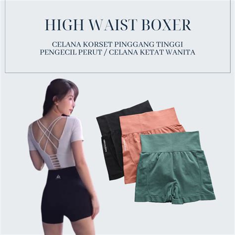 Jual Oppa Style Shop High Waist Boxer Celana Korset Pinggang Tinggi