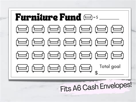 A Furniture Sinking Fund Mini Savings Challenge Printable Money