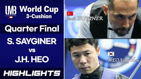 World Cup 3 Cushion Porto 2018 Quarter Final HEO Jung Han KOR Vs