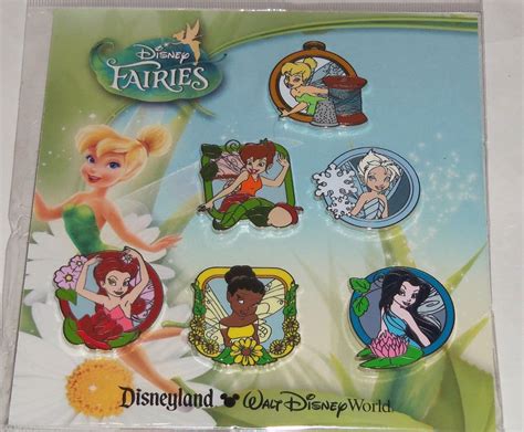 Disney Tinker Bell Fairies 6 Pin Set World Disneyland Theme Parks New