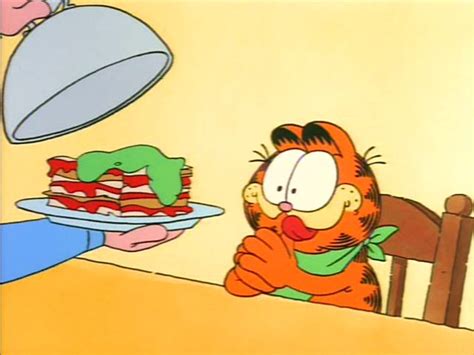 Garfield Eating Lasagna 