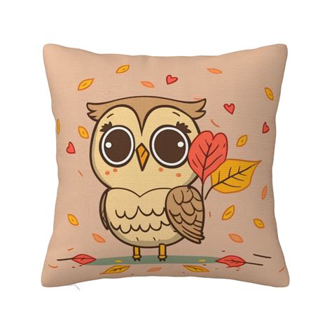 ZICANCN Cartoon Graffiti Owl Decorative Throw Pillow Covers Bed Couch