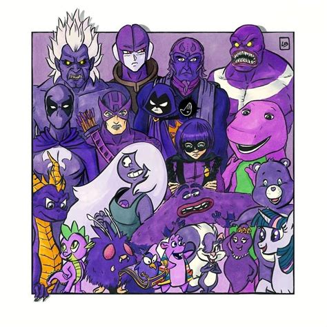 Purple Team Animated Cartoon Characters, Classic Cartoon Characters ...