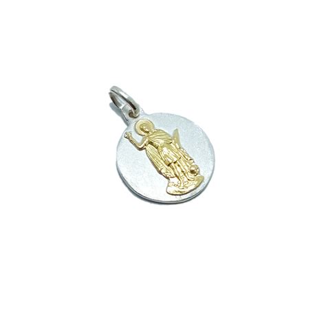 Medalla San Expedito Plata Y Oro 14mm