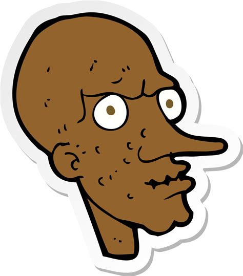 Sticker Of A Cartoon Evil Old Man 45081748 Png