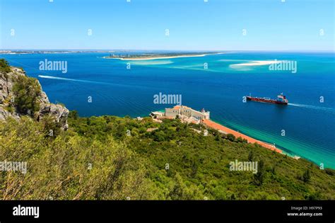 Summer Sea Coast Landscape Top View From Nature Park Arrabida In