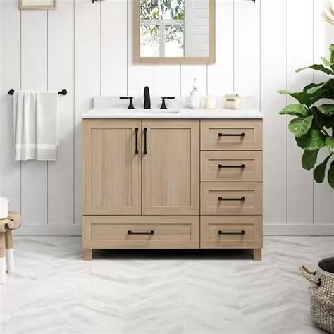 Glacier Bay Tobana In Single Sink Weathered Tan Bath Vanity With