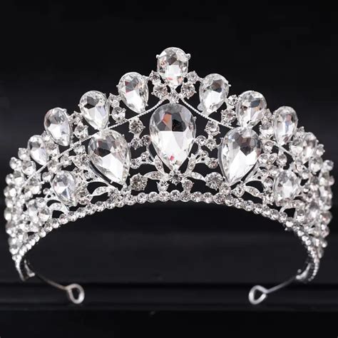 Luxury Crystal Bridal Tiaras Crowns Women Bride Rhinestone Temu