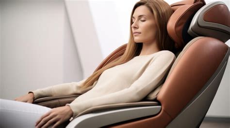 Premium Photo Woman Sitting In Reclining Chair With Eyes Closed