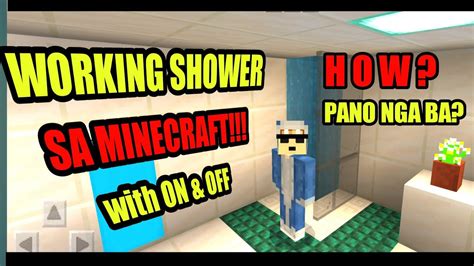 Minecraft Pe Paano Gumawa Ng Shower With On And Off Switch Youtube